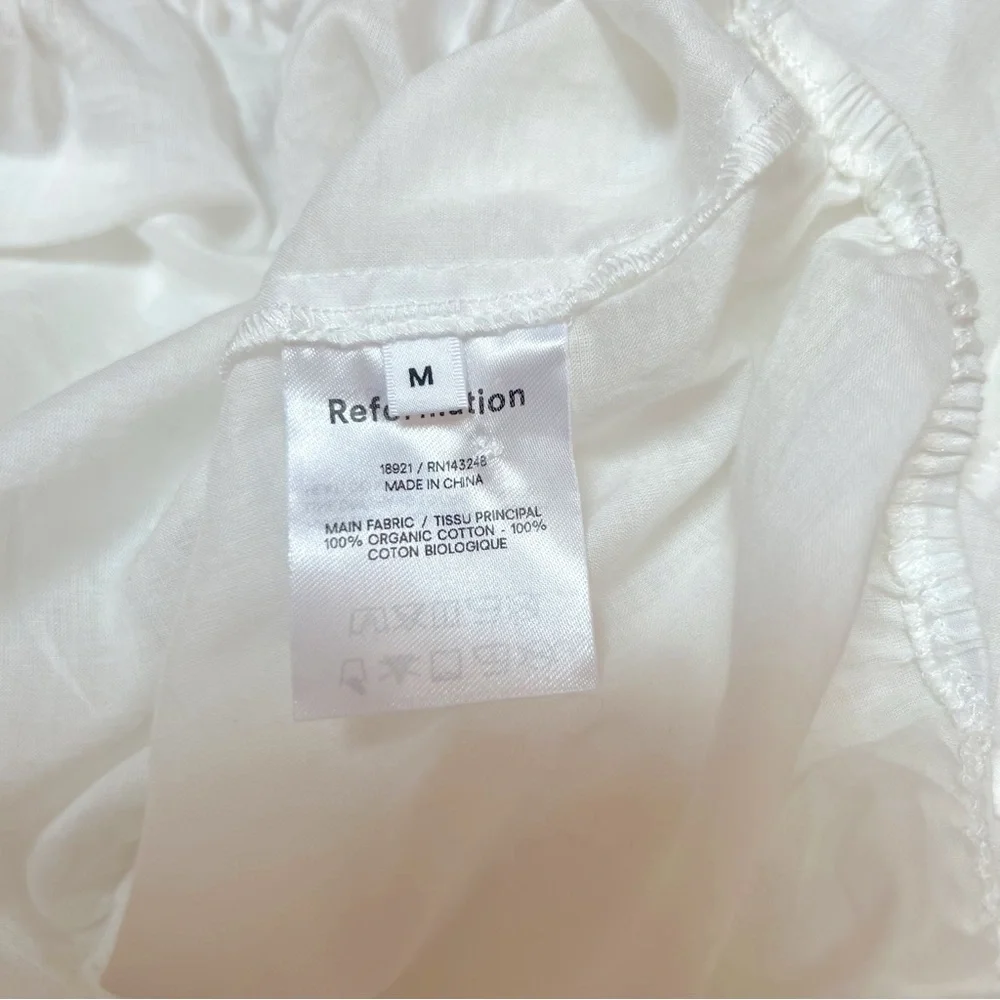 REFORMATION Organic Cotton Peasant Blouse